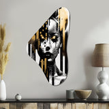 Golden Fluidity Of Womanhood IV - Asymmetric Metal Wall Art