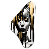 Golden Fluidity Of Womanhood IV - Asymmetric Metal Wall Art