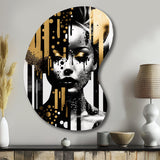 Golden Fluidity Of Womanhood IV - Asymmetric Metal Wall Art