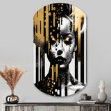 Golden Fluidity Of Womanhood IV - Asymmetric Metal Wall Art