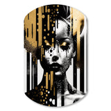 Golden Fluidity Of Womanhood IV - Asymmetric Metal Wall Art