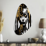 Golden Fluidity Of Womanhood IV - Asymmetric Metal Wall Art