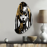 Golden Fluidity Of Womanhood IV - Asymmetric Metal Wall Art