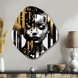 Golden Fluidity Of Womanhood IV - Asymmetric Metal Wall Art