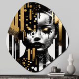 Golden Fluidity Of Womanhood IV - Asymmetric Metal Wall Art