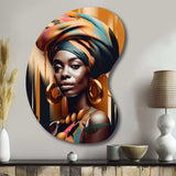 African Chromatic Woman I - Asymmetric Metal Wall Art