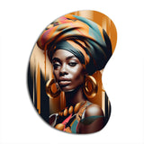 African Chromatic Woman I - Asymmetric Metal Wall Art