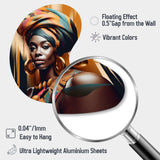 African Chromatic Woman I - Asymmetric Metal Wall Art