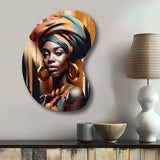 African Chromatic Woman I - Asymmetric Metal Wall Art