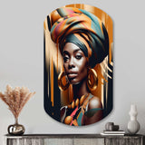 African Chromatic Woman I - Asymmetric Metal Wall Art