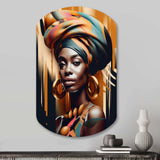 African Chromatic Woman I - Asymmetric Metal Wall Art