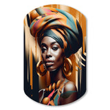 African Chromatic Woman I - Asymmetric Metal Wall Art