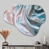 Pink Blue Dancing Colors II - Asymmetric Metal Wall Art