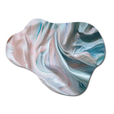 Pink Blue Dancing Colors II - Asymmetric Metal Wall Art