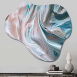 Pink Blue Dancing Colors II - Asymmetric Metal Wall Art