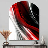 Red Black Infinite Ripples I - Asymmetric Metal Wall Art