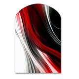 Red Black Infinite Ripples I - Asymmetric Metal Wall Art