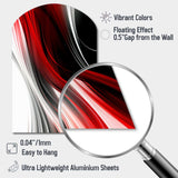 Red Black Infinite Ripples I - Asymmetric Metal Wall Art