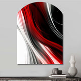 Red Black Infinite Ripples I - Asymmetric Metal Wall Art