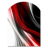 Red Black Infinite Ripples I - Asymmetric Metal Wall Art