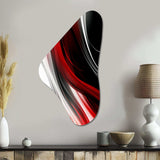 Red Black Infinite Ripples I - Asymmetric Metal Wall Art