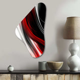 Red Black Infinite Ripples I - Asymmetric Metal Wall Art