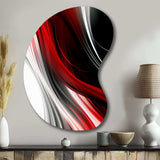 Red Black Infinite Ripples I - Asymmetric Metal Wall Art