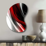 Red Black Infinite Ripples I - Asymmetric Metal Wall Art