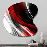 Red Black Infinite Ripples I - Asymmetric Metal Wall Art