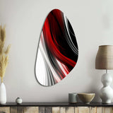 Red Black Infinite Ripples I - Asymmetric Metal Wall Art