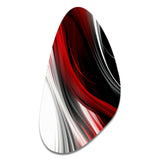 Red Black Infinite Ripples I - Asymmetric Metal Wall Art