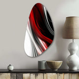 Red Black Infinite Ripples I - Asymmetric Metal Wall Art