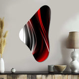 Red Black Infinite Ripples II - Asymmetric Metal Wall Art