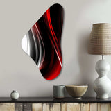 Red Black Infinite Ripples II - Asymmetric Metal Wall Art