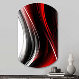 Red Black Infinite Ripples II - Asymmetric Metal Wall Art