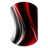 Red Black Infinite Ripples II - Asymmetric Metal Wall Art