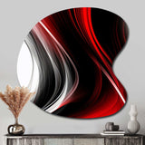 Red Black Infinite Ripples II - Asymmetric Metal Wall Art