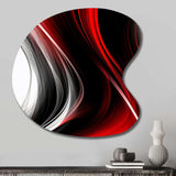 Red Black Infinite Ripples II - Asymmetric Metal Wall Art