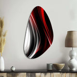 Red Black Infinite Ripples II - Asymmetric Metal Wall Art