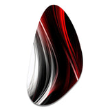 Red Black Infinite Ripples II - Asymmetric Metal Wall Art