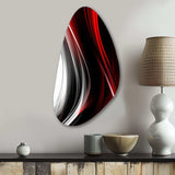 Red Black Infinite Ripples II - Asymmetric Metal Wall Art