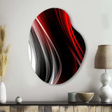 Red Black Infinite Ripples II - Asymmetric Metal Wall Art