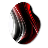 Red Black Infinite Ripples II - Asymmetric Metal Wall Art