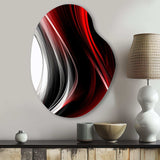 Red Black Infinite Ripples II - Asymmetric Metal Wall Art