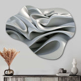 Grey Infinite Ripples - Asymmetric Metal Wall Art