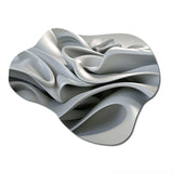 Grey Infinite Ripples - Asymmetric Metal Wall Art