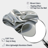 Grey Infinite Ripples - Asymmetric Metal Wall Art