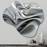 Grey Infinite Ripples - Asymmetric Metal Wall Art