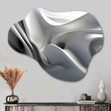 White Black Contemplative Abstraction - Asymmetric Metal Wall Art