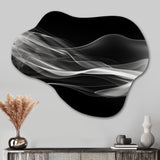 Black White Contemplative Abstraction I - Asymmetric Metal Wall Art